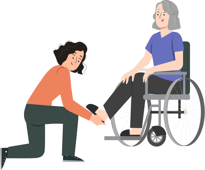 Vrouw in rolstoel met laptop